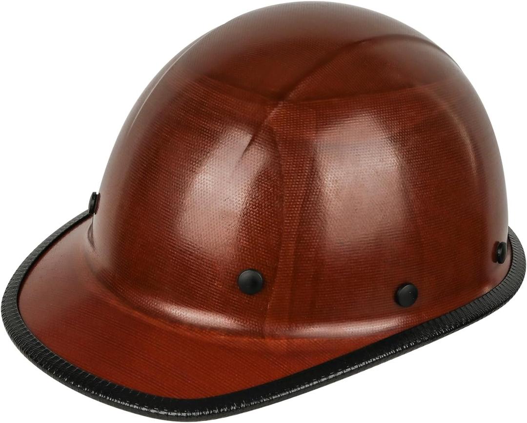 GREEN DEVIL Fiberglass Full Brim Hard Hat OSHA & ANSI Rated Fiber Hardhat for Men with Brim Guard (Natural Tan Cap Style)