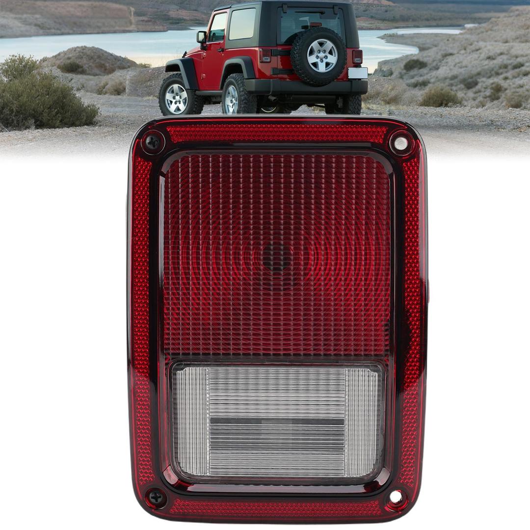 Clidr Tail Light Assembly for 2007-2018 Jeep Wrangler Rear Brake Stop Lamp w/Bulb Replace 55077891AH CH2800177 Left Driver Side