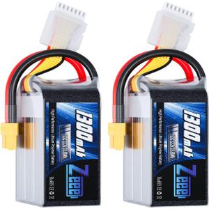 Zeee 6S Lipo Battery 1300mAh 22.2V 120C with XT60 Plug RC Graphene Battery for FPV Drone Quadcopter Helicopter Airplane RC Boat Car Racing Models(2 Pack)