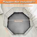 PJYuCien Dog Playpen Bottom Pad, Fits 24 Inch 8 Panels Regular Octagon Metal Exercise Pet Pen, Elastic Buckles Connections, Black (Note: Fence Not Included)