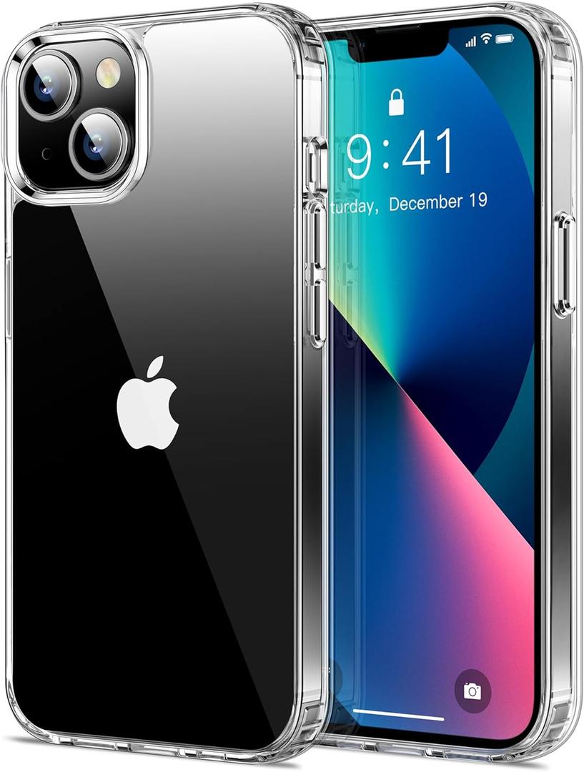 HOOMIL Case for iPhone 13 6.1-Inch, Non-Yellowing, Drop Protection, Anti-Scratch Transparent Hard Back Phone Cover - Crystal Clear