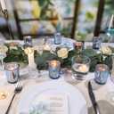 LETINE Blue Votive Candle Holders Set of 36 -Mercury Glass Candle Holders for Wedding & Baby Shower Decor - Ideal for Bridal Shower & Centerpieces for Tables