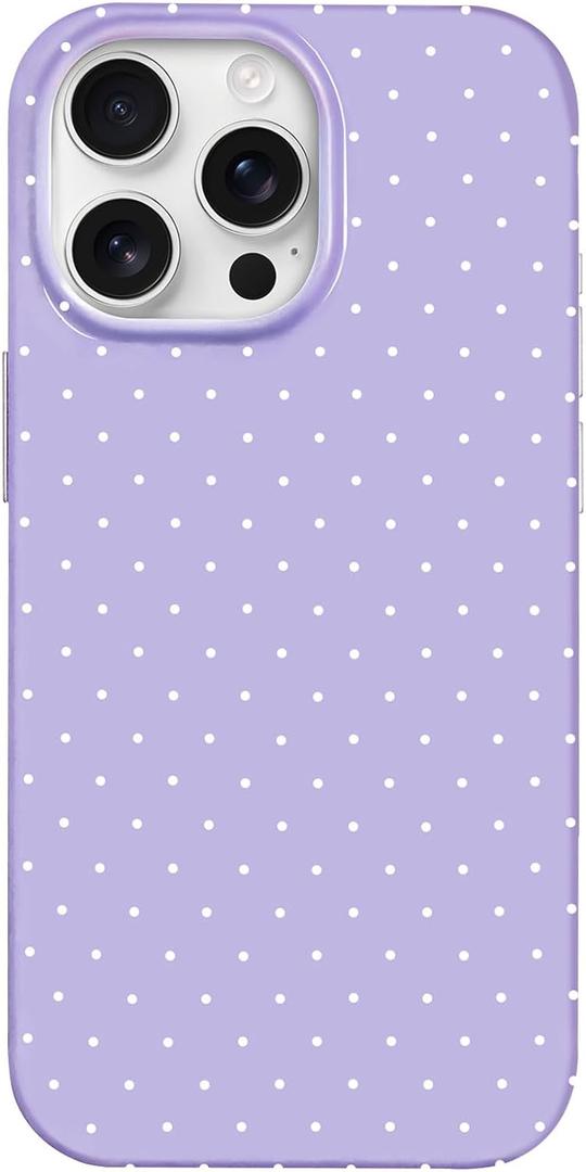 Hython for iPhone 13 Pro Case Cute Polka Dot Aesthetic Design Simple Cover 6.1", Thin Slim Anti-Scratch Soft TPU Bumper Shockproof Rubber Protective Phone Cases for Women Girls Girly Boys, Purple