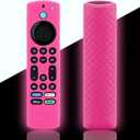 LEFXMOPHY Fire Stick 4k Max 2023 remote cover Replacement for Fire TV Stick 4K Max (2nd Gen), Omni Series or TV 4-Series 2021, Silicone Protective Case Skin Sleeve, Hot Pink, Glow in Dark