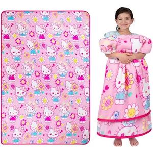 Hello Kitty Flower Pink Spring Twin Throw Blanket 62x90