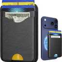 Magnetic Mag-Safe Card Holder for MagSafe Wallet, RFID Leather Mag-Safe Accessories for iPhone, Phone Wallet for iPhone 17/16/15/14/13/12 Series, Not for Mini, Slim