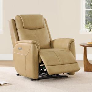 CHITA Power Recliner Chairs for Adults, Electric Leather Super Zero Gravity Recliner with USB & Type-C Charging Ports for Living Room, Bedroom & Home Theater Relaxation, Faux Leather in Tan