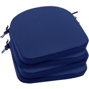Outdoor Chair Cushions Set of 2: Waterproof & Fade Resistant Patio Furniture Cushions - 18.5 x 16 x 2 Inch Non Slip Round Corner Seat Cushion Pads with Removable Cover for Garden Yard Lawn, Navy Blue