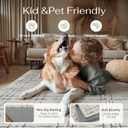 PureCozy 8x10 Washable Neutral Area Rug for Living Room Sand Gray Modern Large Carpet Non Slip Low Pile Indoor Bedroom Soft Accent Throw Rug for Dining Room Office Nursery