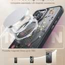 FUNMIKO for iPhone 16 Pro Max Case with Privacy Screen Protector, Wireless Charging Compatible, Shockproof Translucent Matte Cover - Cute Floral Design Phone Case for Women Girls - Elegant Tiny Flower