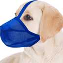 Dog Muzzle, Soft Mesh Covered Muzzles for Small, Medium, Large and X-Large Dogs, Muzzle with Adjustable Straps, Prevent Barking, Biting, and Accidental Ingestion (Blue, Small) (S(Sount:8.75"-9.75"))