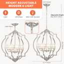 21.7" Modern Brushed Nickel Chandelier Large Farmhouse 6-Light Rustic Pendant Lighting Fixtures Geometric Hanging Lamp for Dining Room Living Room Bedroom Kitchen Island Home Office, 21.7x21.7x25.6 inches