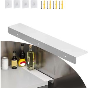 Metal Kitchen Refrigerator Gap Partition Countertop Gap Extension Board, Refrigerator Side Partition, Gap Covers Between Countertop And Walls, No Drill (White, 23.62 x 3.93inch)