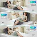 BDEUS 4PCS Bed Wedge Pillow Post Surgery, Orthopedic Sleeping Wedge Pillow Set for Back, Neck and Leg Pain Relief, Acid Reflux, GERD, Memory Foam Support Pillows for After Surgery, Grey, 4 Piece Set