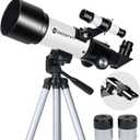 Telescopes, Telescope for Kids and Adults Beginners, 70mm Aperture 400mm Focus Length Refractor Travel Telescope with AZ Mount for Observe The Moon and Landscape (White)