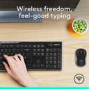 Logitech MK270 Wireless Keyboard and Mouse Combo for Windows, 2.4 GHz Wireless, Compact Mouse, 8 Multimedia and Shortcut Keys, 2-Year Battery Life, for PC, Laptop - Black