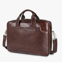 Augus Leather Laptop Briefcase for Men,Waterproof Travel Messenger Duffle Bags 15.6 Inch Laptop Bag Color: Coffee-1