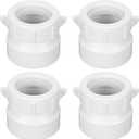 4 Pack 1-1/2 Hub x 1-1/4 Slip PVC Trap Adapter Dwv Drain Pipe Slip Coupling P-trap Connector White PVC Drain Fitting for Bathroom Kitchen Sink