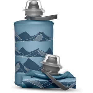 HydraPak Stow - Collapsible Backpacking Water Bottle (350ml, 500ml, 1L) - BPA Free, Ultra Light, Spill-Proof Twist Cap (MTN Tahoe Blue)