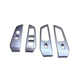 Door Armrest Window Lift Down Switches Button Panel Cover Trims ABS 4Pc fit for Toyota Grand Highlander 2024 2025 Matte Sliver