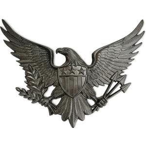 Linton Arts Cast Iron Black Eagle Wall Decor, Outdoor Metal Eagle Statue for Wall Art, Patriotic Decor with Shield, Indoor Outdoor American Wall Hangingeagles wall decor