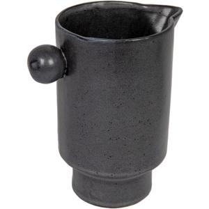 Creative Co-Op Modern Small Stoneware Pitcher or Vase, Charcoal Grey (24 oz.)