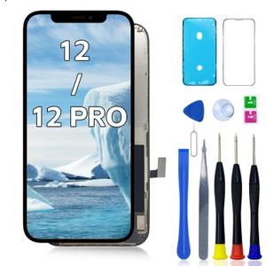 for iPhone 12/12 Pro Screen Replacement 6.1 inch LCD for A2172, A2402, A2404 A2403, A2341, A2406, A2408 3D Touch LCD Display Digitizer Touch Screen Assembly with Repair Tools Parts