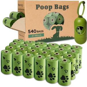 Yingdelai Dog Poop Bag Biodegradable - 540 Count Dog Waste Bags with Dispenser, Extra Thick Strong Leak Proof Poop Bags for Dogs Doggy | Scented