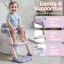 Snugzy Toddler Potty Training Seat 3-in-1 Foldable Potty Training Toilet with Step Stool Adjustable Potty Chair with Urinals (Pink Purple)
