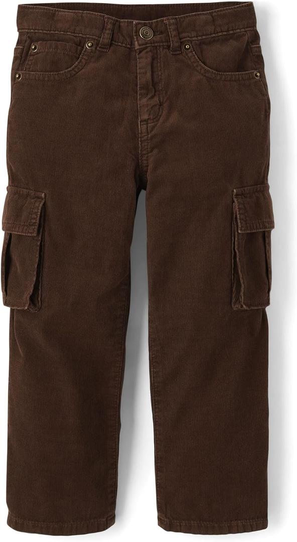 Gymboree Boys' and Toddler Corduroy Baggy Cargo Pants (12, Dk Hazlenut)