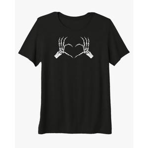 Lovable Skeleton Hand Heart Sign Halloween Men Women Premium T-Shirt 3XL