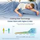 Cozy Bliss Cooling Blanket for Hot Sleepers Queen Size, Q-Max 0.45 Cooling Comfort, Cold Blankets for Night Sweats Sleeping, Ultra-Cool Lightweight Breathable Summer Blanket for Bed, Deep Blue