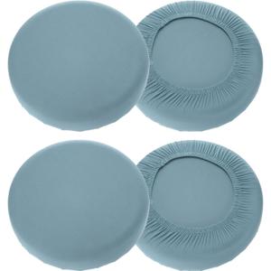 uxcell 4 Pack Stool Covers Round, 16-18 Inch Bar Stool Covers Washable Dustproof Slipcover Seat Cushion with Elastic for Bar Kitchen Living Room Decor, Blue Gray