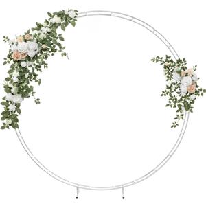Ling's moment Wedding Arch Flowers - 4-Piece Set with 2 Floral Swags & 2 Rose Garlands, Artificial Outdoor Hanging Decor for Ceremony, Reception Backdrop, Party Arrangement, White & Sage