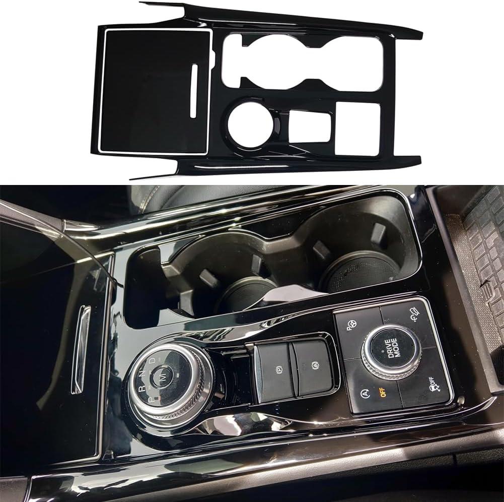 Center Console Gear Shift Panel Cover Trim Compatible with 2020 2021 2022 2023 2024 Ford Explorer Accessories (Glossy Black)