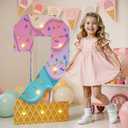 Ice Cream Birthday Party Decorations, 3FT Foam Cardboard Marquee Numbers 2, Ice Cream Themed Birthday Decorations, Light Up Numbers 2