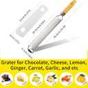 2 x Elephant-Shaped Handle Cheese Grater & Lemon Zester, Stainless Steel Cheese Shredder with Fine/Coarse Sharp Blades, Protective Cover, Kitchen Gadgets for Parmesan, Ginger, Garlic, Chocolate & Veggies