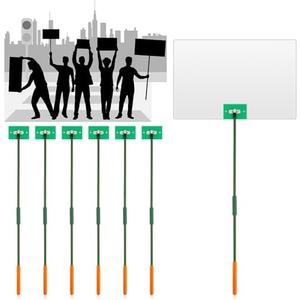 GlikCeil 20 Pack 24 Inch Handheld Protest Sign Holders Yard Signs Stakes Blank Plastic Parades Slogan Poles Warning Support Placards with Handle for Election Grand Ceremonies Sports Vote