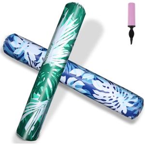 Extra Large Inflatable Swim Pool Noodles - 2 Pack Soft Fabric Covered Large Noodles for Floating, Premium Buoyancy and Comfort for Adults, XX-Large