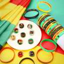 3 x 60Pcs Juneteenth Party Favors Bulk Include 30 Juneteenth Freedom Day Button Pins and 30 Happy Juneteenth Silicone Bracelets for 1865 Black Emancipation Day Activity Supplies Gifts