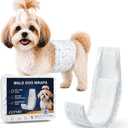 Dog Diapers Male Small, Disposable Wraps Belly Bands, 12-19", 50 Ct | 6-layer absorbent core wetness color indicator soft breathable fit leak-resistant for marking, training & senior care