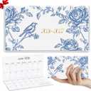 3 x ReliThick 7" x 6.5" 2026-2027 Pocket Calendar for Purse Small Monthly Planner Notebook PVC Cover Pocket Calendar Notepads Appreciation Present Gift for Women Mom Friend Teacher(Blue and White Floral)