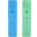 Yosikr Remote Controller for Wii/Wii U, with Silicone Case and Wrist Strap (2 Pack, Green and Blue)