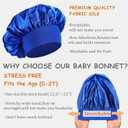 3 Pcs Baby Bonnets for Sleeping,Silk Sleep Cap for Baby Girls and Boys (One Size, A3-black,blue,burgundy)