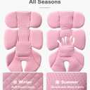 Infant Car Seat Insert Adjustable Head Support for Preemie Newborn Toddler, Reversible Baby Head Body Support Cushion for Carseats and Strollers Side Impact Protection - Pink