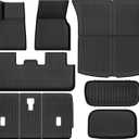YITAMOTOR Floor Mats Fit for Tesla New Model Y Juniper 2025 5-Seater (NOT for 7-Seat), 9PCS TPE All-Weather Car Mats Full Set Interior Accessories with 1st & 2nd Row, Back Seat Mats and Cargo Liner