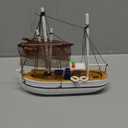 Hampton Nautical 6" Wooden Model Ship Fishing Impossible Boat