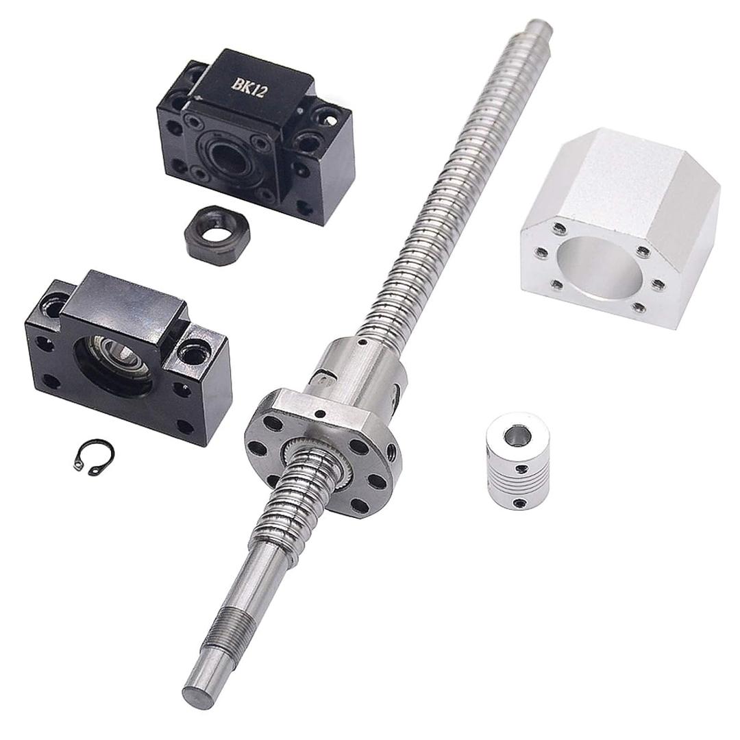 650mm SFU1605 Ball Screw Set, RM1605 Ball Screw with Metal Ball Screw Nut and Set BK/BF12 for CNC Machine,Diameter 16mm,5mm Lead (Diameter 16mm, 650mm) (Diameter 16mm)