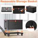 2 in 1 Folding Hand Truck Dolly Cart with Basket Collapsible Portable Hand Truck 330LBS Capacity, Telescoping Handle, Heavy Duty Dolly Cart Lightweight & Compact for Easy Transport & Storage, Black