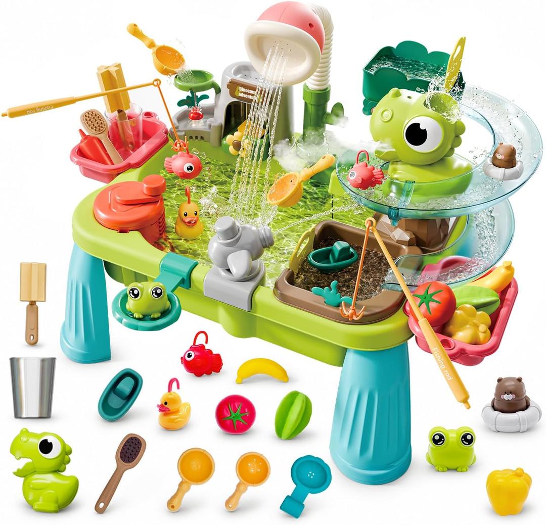 2026 Upgraded Water Table For Toddlers 1-3, Outdoor Water Table for Kids Ages 4-8 with Pump, Play Sink with Running Water, Summer Outside Sensory Water Activity Tables, Water Play Table for Girls Boys